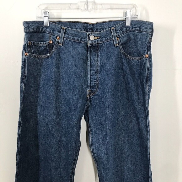 Vintage Levis Men's 501 Jeans Size 36X30 Straight Button Fly Blue Denim Ranch - Picture 2 of 9